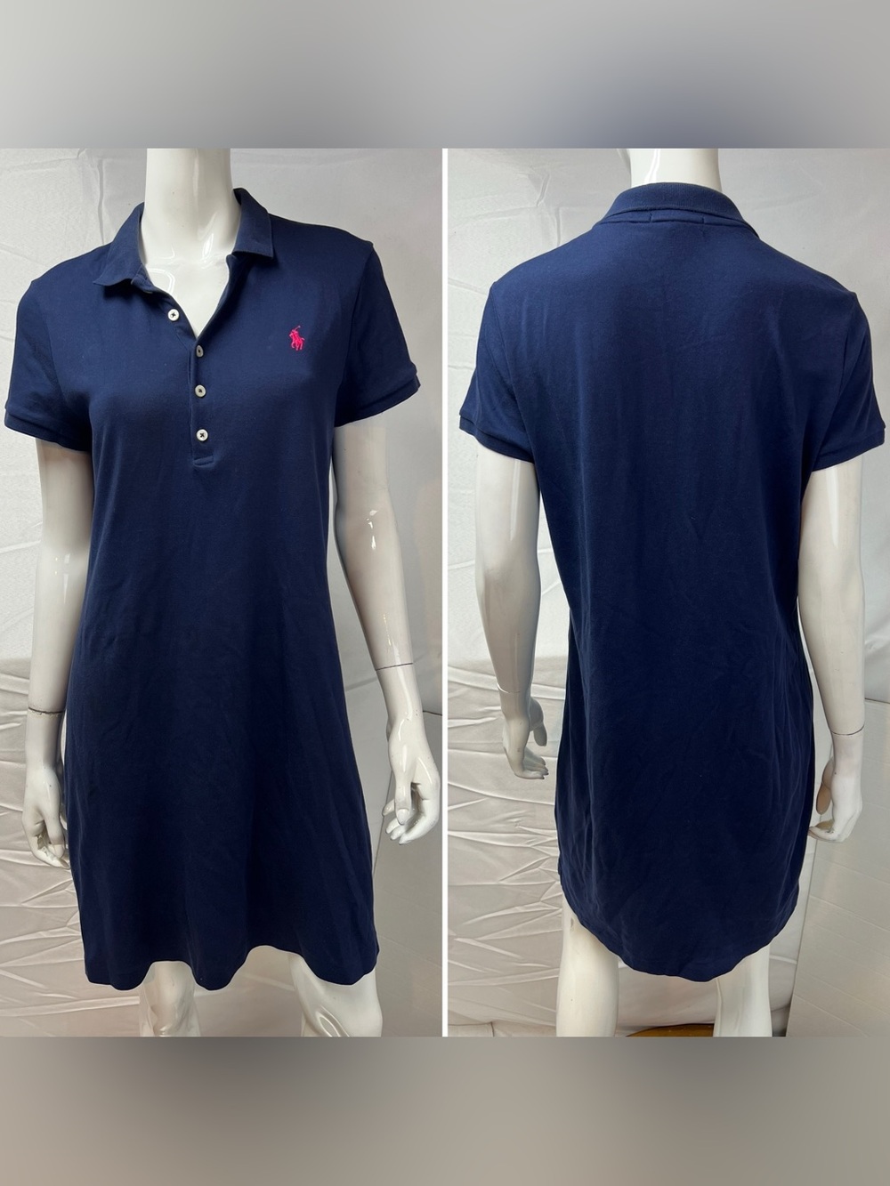 Ralph Lauren Women’s Large Navy Blue Pony Polo Shirt Dress